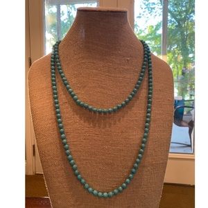 Turquoise beaded wrap necklace
